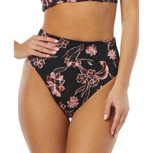 Sundazed High-Waisted Floral Bikini Bottoms S Black & Pink